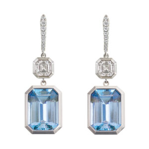 Aquamarine & Diamond Earrings