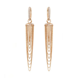 Rose Gold Dripping Diamond Earrings