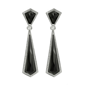 Faceted Black Onyx Dangle Earrings
