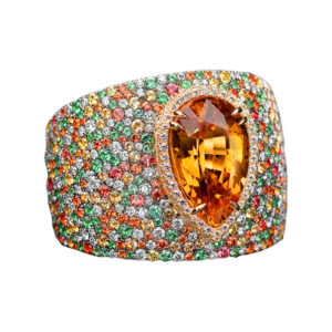 Orange Sapphire Ring