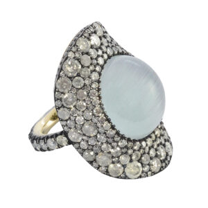 Silverhorn cats-eye ring