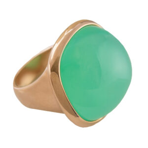 Chrysoprase Cabochon Ring