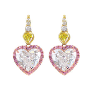 Silverhorn diamond heart earrings