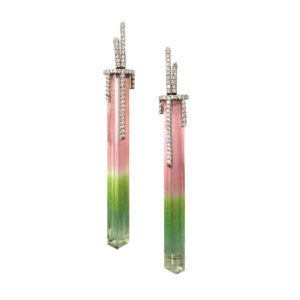 Silverhorn watermelon tourmaline earrings