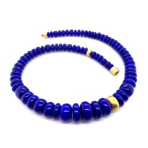 Silverhorn Lapis necklace set in 18 kt. Gold