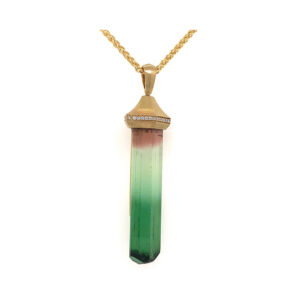 Silverhorn Natural bicolor tourmaline pendant