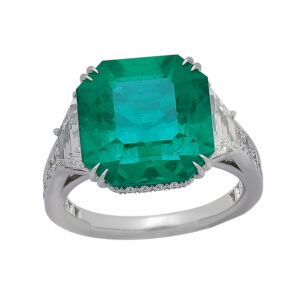Silverhorn large emerald ring
