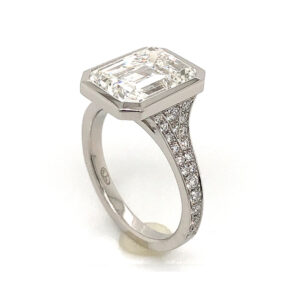 Silverhorn emerald cut diamond ring