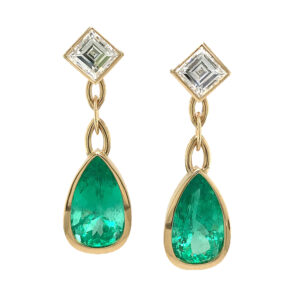 Silverhorn Jewelers pear shaped emerald earrings