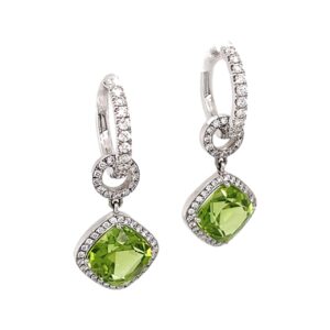 Peridot detachable ear pendants.