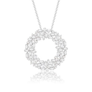 Circular Diamond Pendant Necklace