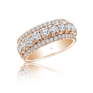 Diamond and rose gold wedding band