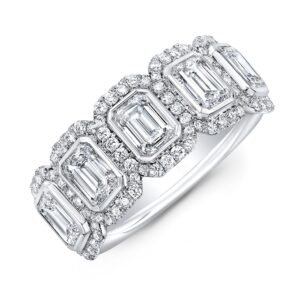 Emerald cut diamond band