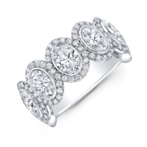 Oval diamond wedding band designed by Silverhorn Jewelers Santa Barbara / Montecito