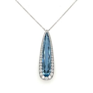 Aquamarine and diamond pendant