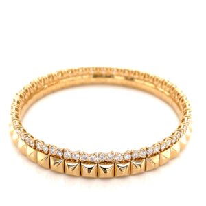18 karat yellow gold stretchy bracelet with diamonds