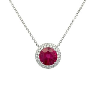 Platinum Ruby Pendant with diamonds