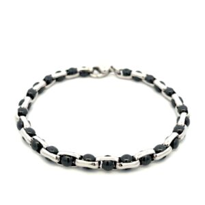 Platinum ans ceramic men's bracelet