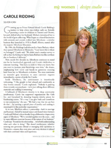 Carole Ridding of Silverhorn Jewelers, Montecito Journal