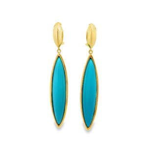 18 karat yellow gold Turquoise earrings